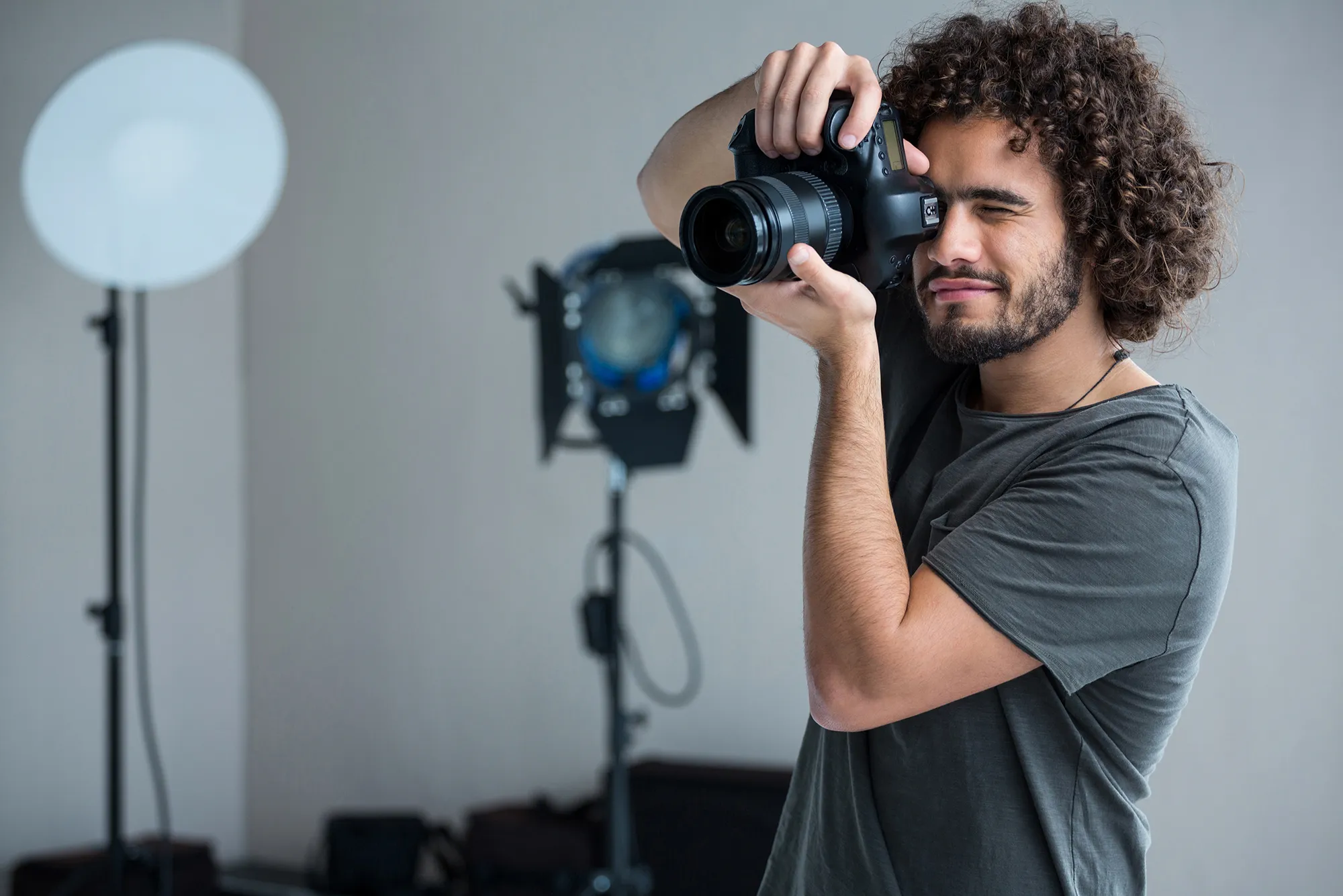 students holding cameras