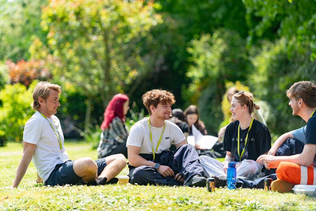 Students Socialising outside