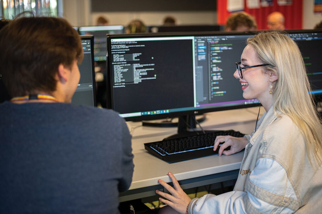 Students Coding on computers